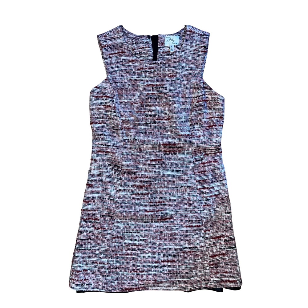 Milly Tweed red black and white mini pencil dress size 8